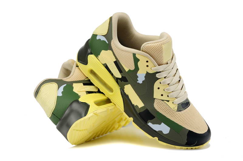 Nike Air Max 90 Chaussures Hommes bandes preenregistrees Vert Jaune (2)